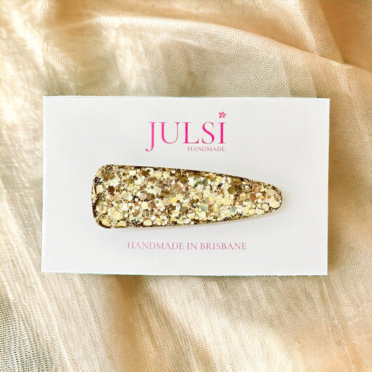 Gold Glitter Hair Clip