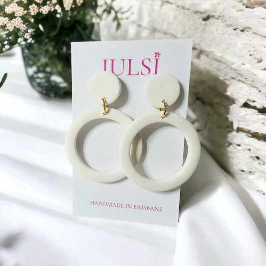 White Classic Hoop Earrings