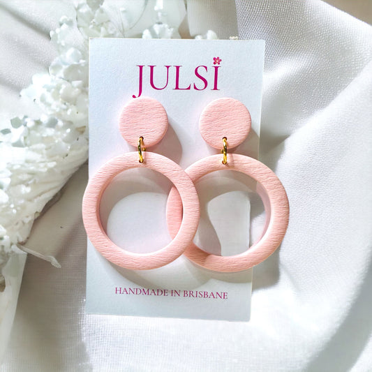 Pink Textured Classic Hoops