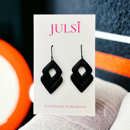 Black Abstract Earrings