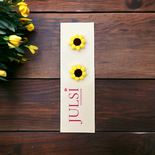 Yellow Sunflower Studs