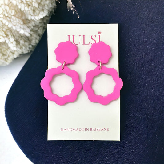 Pink Statement Clip on Earring