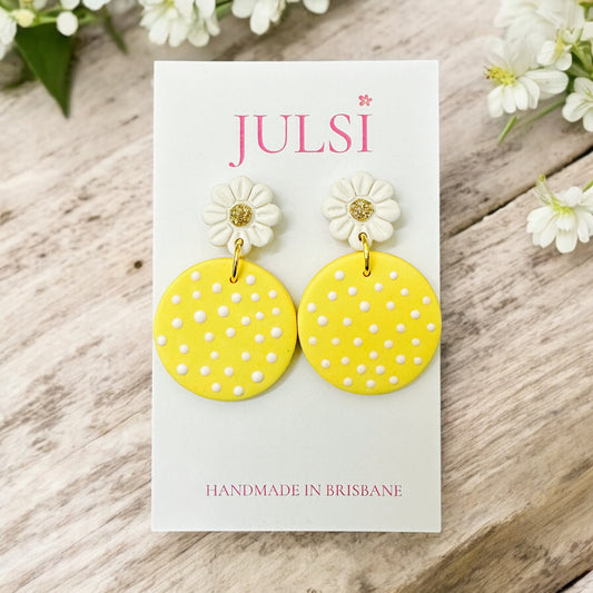 Yellow & White Flower Earrings