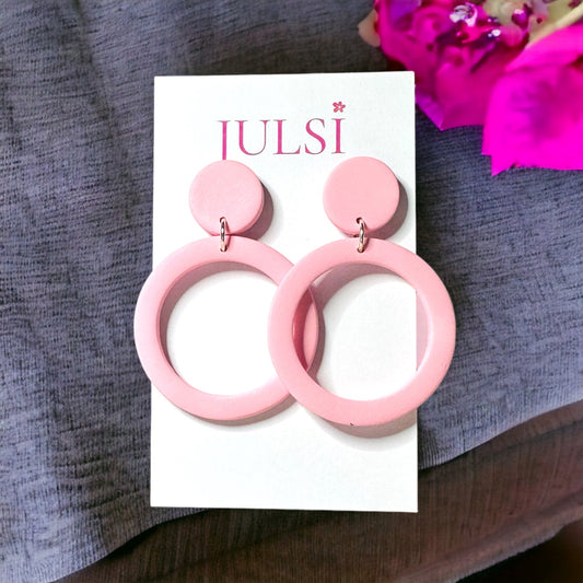 Pink Classic Hoop Earring