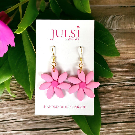 Pretty Pink Flower Earrings